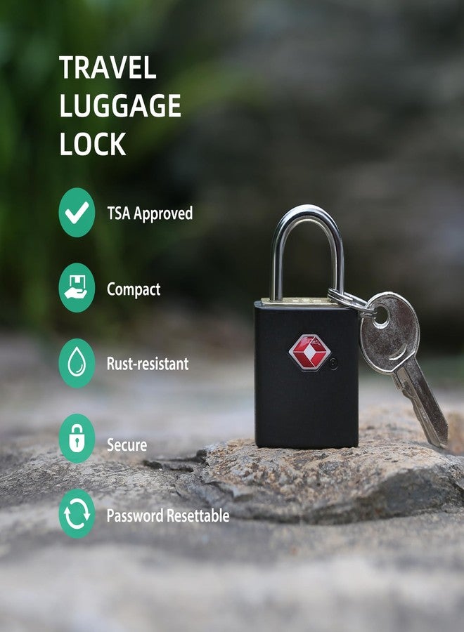 UP Security TSA Locks for Luggage with Keys, Travel Luggage Locks TSA Approved 4 Pack, Small Padlock with Key, Keyed Alike Mini Padlock for Suitcase, Backpack, Bag, Zipper, Case, Box, Small Locker - Image 2